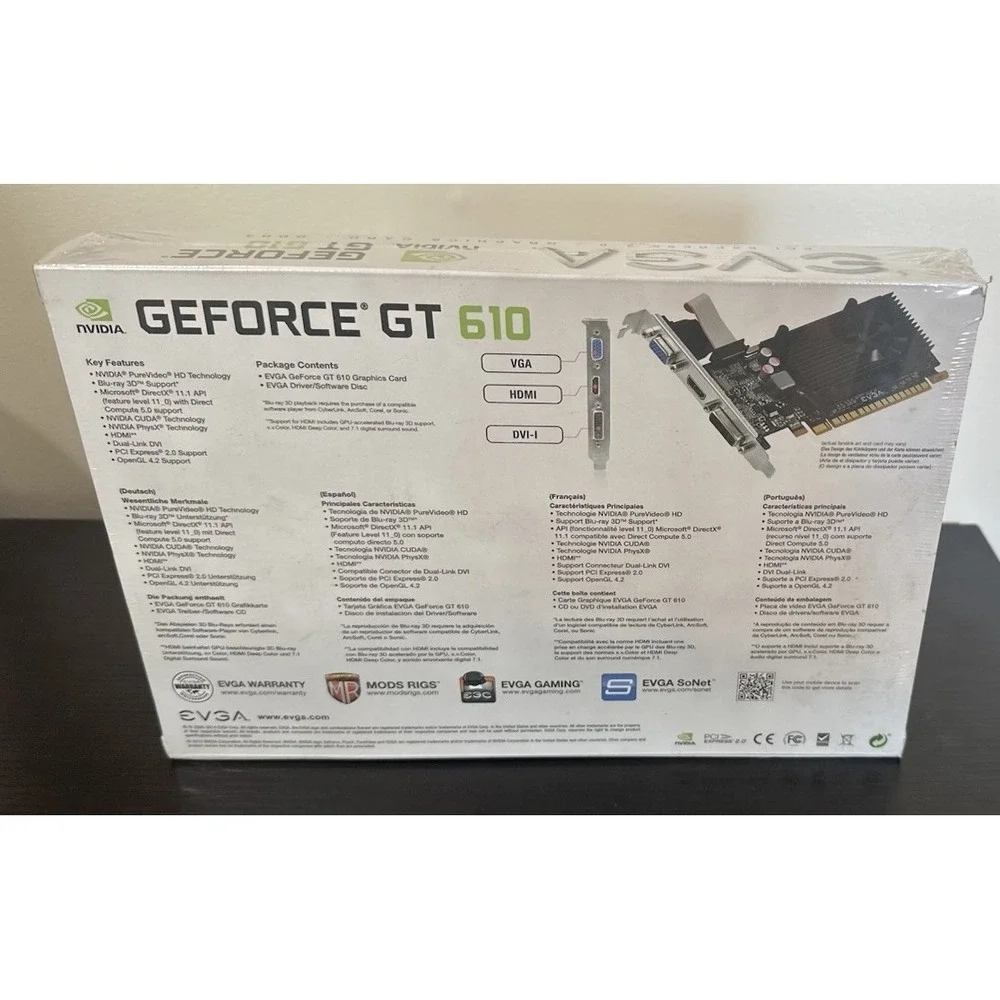NEW Sealed EVGA Nvidia GeForce GT 610 Graphics Card (02GP32619KR) 2GB DDR3